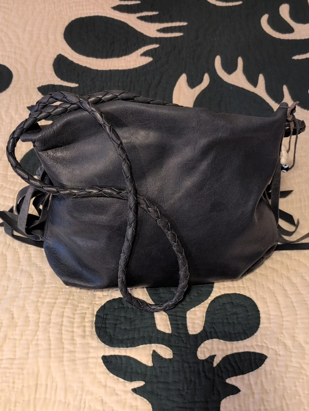 Sky Cody Blue Leather Crossbody Bag - Made In Hawaii